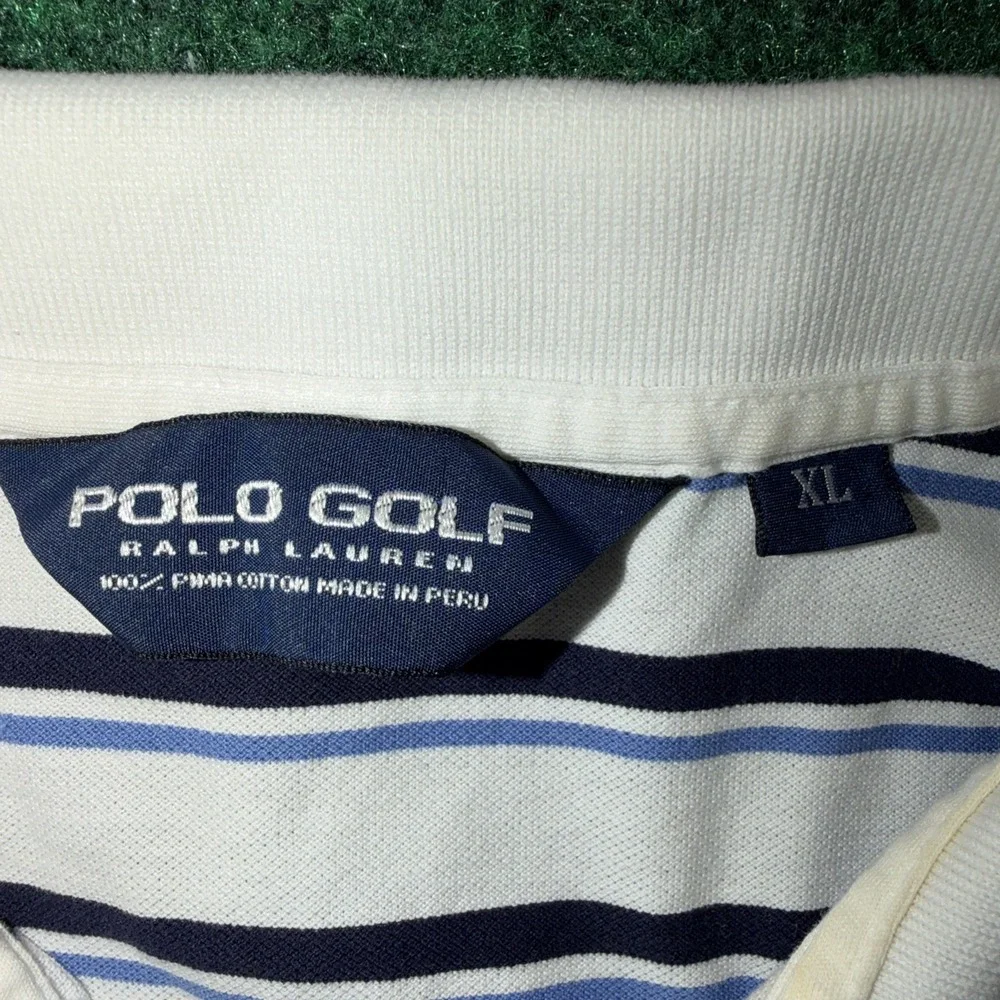 Polo Golf Ralph Lauren Polo Men's Size XL Blue White Stripe Polo Shirt